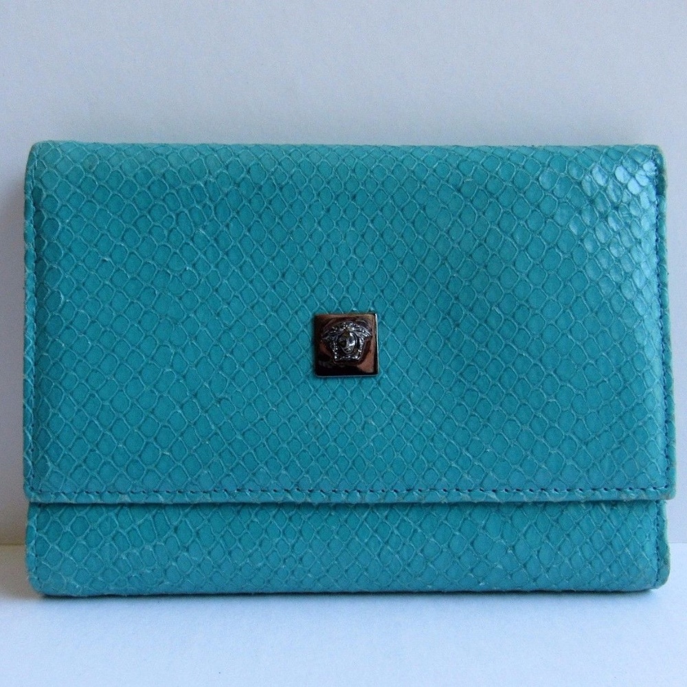 GIANNI VERSACE Medusa Trifold Snakeskin Wallet